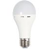 V-TAC VT-509 lampadina led E27 9W con batteria 3h forma A60 luce 4000k lampada emergenza utilizzabile come torcia sku 7010