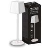 V-TAC VT-7563 Lampada da tavolo LED 2W bianco caldo 3000K con batteria 4400mA pulsante ON/OFF dimmerabile touch colore bianco IP54 - SKU 7691