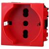 ETTROIT Presa schuko compatibile Bticino Livinglight 2P+T 10/16A 250V colore rosso