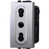 ETTROIT LG2001 presa bipasso 2+T 16A colore grigio silver compatibile Bticino serie Living
