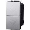 ETTROIT Pulsante doppio 1P+1P NO saliscendi compatibile Bticino Livinglight colore tech grigio - LG1202