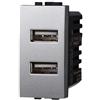 ETTROIT Presa Caricatore doppia USB Type-A compatibile Bticino Livinglight 5Vdc 2.1A colore tech