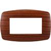 Ettroit placca compatibile Bticino Livinglight 4 moduli plastica slim colore radica - LN87403