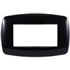Ettroit placca compatibile Bticino Livinglight 4 moduli plastica slim colore nero - LN87402