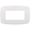 Ettroit placca compatibile Bticino Livinglight 4 moduli plastica slim colore bianco - LN87401