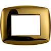 Ettroit placca compatibile Bticino Livinglight 3 moduli plastica slim colore oro lucido - LN87312