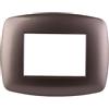 Ettroit placca compatibile Bticino Livinglight 3 moduli plastica slim colore acciaio bronzo - LN87310
