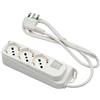 FANTON Multipresa 3 prese schuko bipasso 2P+T 16A spina squadra italiana 2P+T 16A cavo 1.5m con interruttore luminoso Linea Retail Fanton 47460