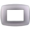 Ettroit placca compatibile Bticino Livinglight 3 moduli plastica slim colore argento - LN87306