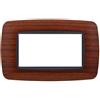 Ettroit placca compatibile Bticino Livinglight 4 moduli plastica bombata colore radica - LN88403