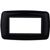 Ettroit placca compatibile Bticino Livinglight 4 moduli plastica bombata colore nero - LN88402