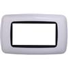 Ettroit placca compatibile Bticino Livinglight 4 moduli plastica bombata colore bianco - LN88401