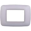 ETTROIT Placca compatibile Bticino Livinglight 3 moduli plastica bombata colore bianco con interno bianco