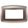Ettroit placca compatibile Bticino Livinglight 4 moduli plastica slim colore acciaio bronzo - LN87410