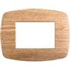 Ettroit placca compatibile Bticino Livinglight 3 moduli plastica slim colore legno scuro - LN87305