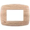 Ettroit placca compatibile Bticino Livinglight 3 moduli plastica slim colore legno chiaro - LN87304