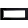 Ettroit placca compatibile Bticino Livinglight 7 moduli vetro colore nero - LN84702