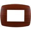 Ettroit placca compatibile Bticino Livinglight 3 moduli plastica slim colore radica - LN87303