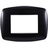 Ettroit placca compatibile Bticino Livinglight 3 moduli plastica slim colore nero - LN87302