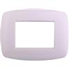 Ettroit placca compatibile Bticino Livinglight 3 moduli plastica slim colore bianco - LN87301
