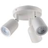 V-TAC VT-899 Portafaretto doppio rotondo orientabile montaggio a plafone per 3 GU10/GU5.3, base in alluminio corpo bianco - 7982