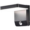 V-TAC VT-11020 lampada led da parete con sensore PIR faro 17W 150lm/w illuminazione facciate quadrato colore nero 3000k design moderno IP65 sku 2948