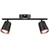 V-TAC VT-812 Lampada led 12W faretto da parete nero orientabile applique 2 faretti 12W luce bianco caldo 3000K ip20 - SKU 218255
