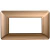 ETTROIT Placca compatibile Bticino Matix 4 moduli plastica colore oro