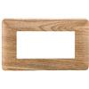 ETTROIT Placca compatibile Bticino Matix 4 moduli plastica colore legno scuro