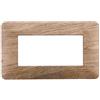 ETTROIT Placca compatibile Bticino Matix 4 moduli plastica colore legno chiaro