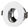 V-TAC VT-874 Portafaretto incasso rotondo orientabile bianco con interno cromato foro ovale per lampade GU10-GU5.3 - SKU 3164