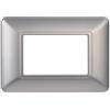 ETTROIT Placca compatibile Bticino Matix 3 moduli plastica colore argento