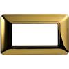 ETTROIT Placca compatibile Bticino Matix 4 moduli plastica colore oro lucido