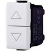 ETTROIT Pulsante doppio 1P+1P NO saliscendi tapparella compatibile Bticino Matix colore bianco MT1202