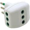 FANTON Adattatore triplo VERTICAL SYSTEM spina italiana 2P+T 10A 3 prese italiane 2P+T 10A corpo bianco Fanton 82620-E