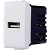 ETTROIT Presa Caricatore USB Type-A compatibile Bticino Matix 5Vdc 2.1A colore bianco