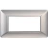 ETTROIT Placca compatibile Bticino Matix 4 moduli plastica colore argento