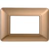 ETTROIT Placca compatibile Bticino Matix 3 moduli plastica colore oro