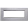 ETTROIT MT86617 Placca in Alluminio 6P 6 posti Colore Silver Lucido Compatibile Con Bticino Matix