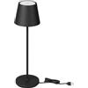 V-TAC VT-7522 Lampada da tavolo LED 2W bianco caldo 3000K con batteria 4400mA Wireless Charging pulsante ON/OFF dimmerabile touch colore nero IP54 - SKU 7652