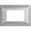 ETTROIT Placca compatibile Bticino Matix 3 moduli plastica colore argento satinato