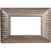 ETTROIT Placca compatibile Bticino Matix 3 moduli plastica colore Oro Satinato