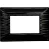 ETTROIT Placca compatibile Bticino Matix 3 moduli plastica colore nero satinato