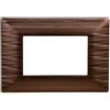 ETTROIT Placca compatibile Bticino Matix 3 moduli plastica colore bronzo satinato