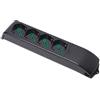 FANTON Multipresa senza cavo 4 prese bipasso italo/tedesche 2P+T 16A colore nero serie FIDO Fanton 410131
