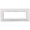 ETTROIT Placca compatibile Bticino Matix 6 moduli plastica colore bianco satinato