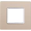 ETTROIT Placca compatibile Bticino Matix 2 moduli vetro colore oro