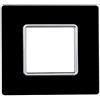 ETTROIT Placca compatibile Bticino Matix 2 moduli vetro colore nero