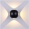 V-TAC VT-834 Lampada LED 4W da parete forma sferica nero wall light bianco caldo 3000K IP65 - SKU 8553