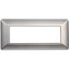 ETTROIT Placca compatibile Bticino Matix 6 moduli plastica colore argento